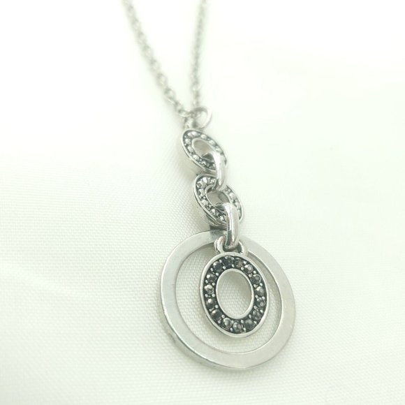 Liz Claiborne Womens Silver Oval Link Chain Lobster Triple Hoop Pendent … - Picture 4 of 12